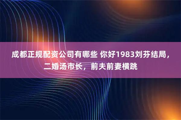 成都正规配资公司有哪些 你好1983刘芬结局,二婚汤市长,前夫前妻横跳